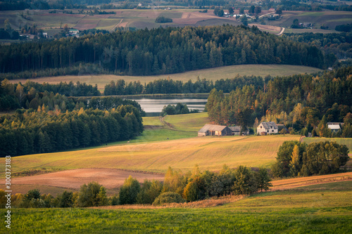 Autumn view from Cisowa mountain in Suwalski landscape park, Podlasie, Poland photo