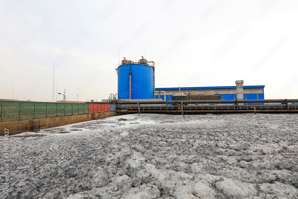 Obraz premium Sewage treatment plant and environmental protection equipment