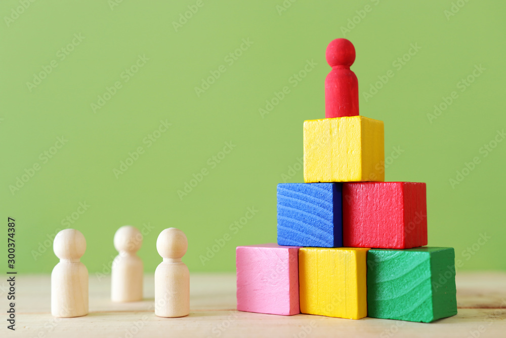 Business concept pf leadership and standing out of the crowd, building a team and manager. Business concept pf leadership and standing out of the crowd, building a team and manager.