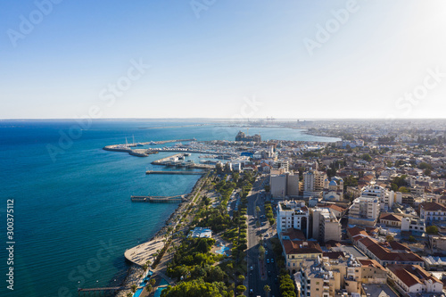 Aerial view of the promenade in Limassol