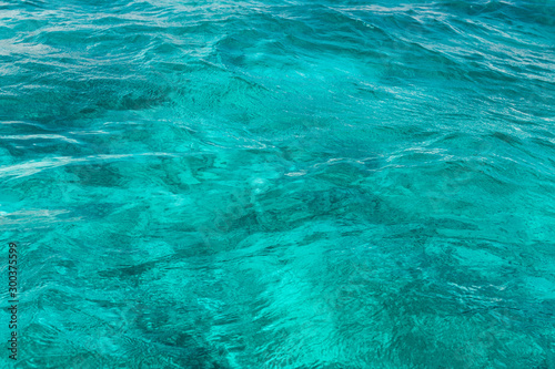 blue water in the caribbean sea