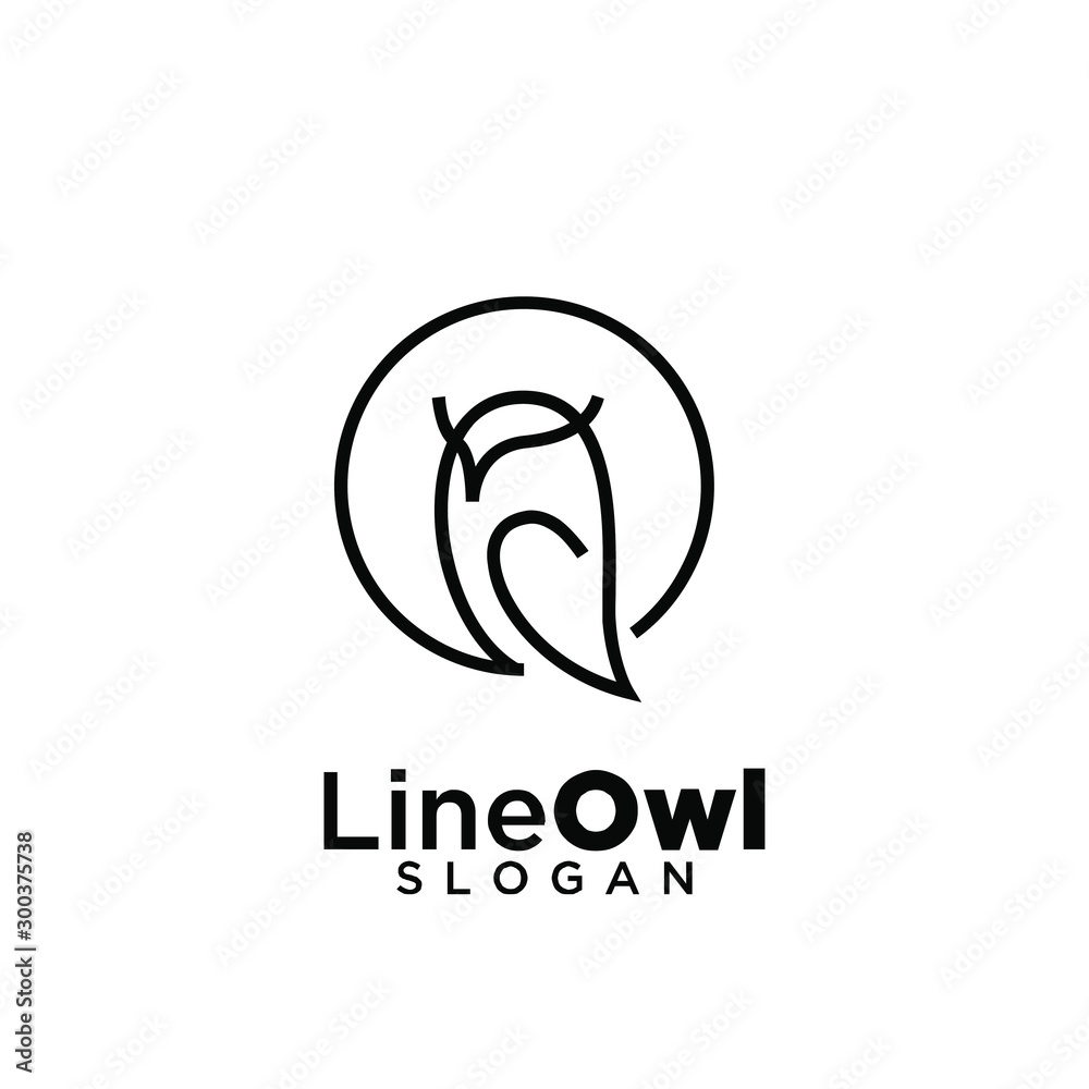 Naklejka owl line logo icon design vector illustration