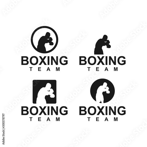 boxing logo template. Sport design creative vector