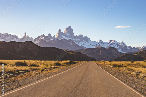 road in mountains El Chalten Fitz Roy Patagonia Argentina