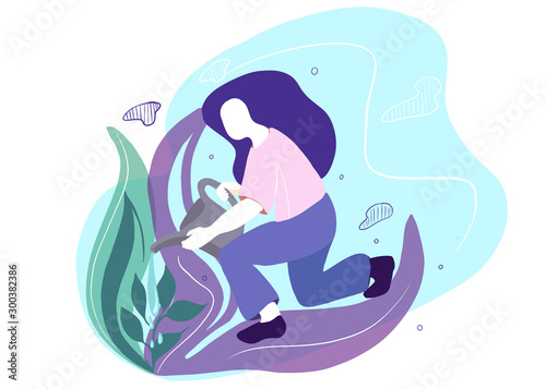 Agriculture as a hobby. Watering plants and taking care of a garden
