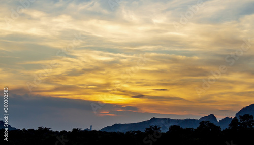 sunset in the mountains