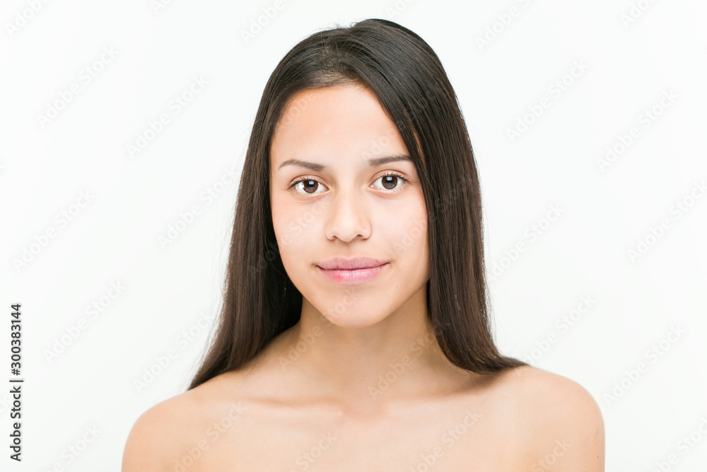 Close up of a beautiful and natural hispanic young woman Close up of a beautiful and natural hispanic young woman