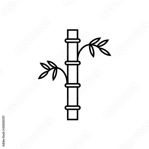 vector simple icon, shaped like a bamboo cane