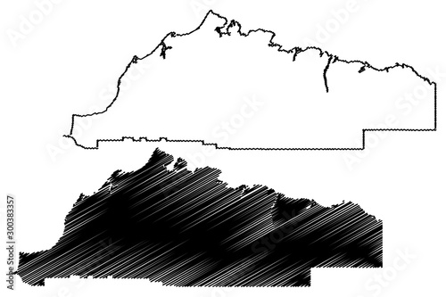 North Slope Borough, Alaska (Boroughs and census areas in Alaska, United States of America,USA, U.S., US) map vector illustration, scribble sketch North Slope map