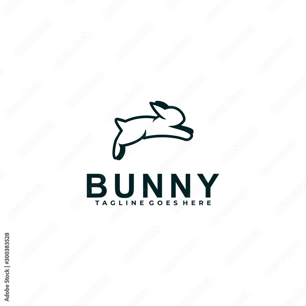 Fototapeta premium Bunny Jump Illustration Vector Design Template,