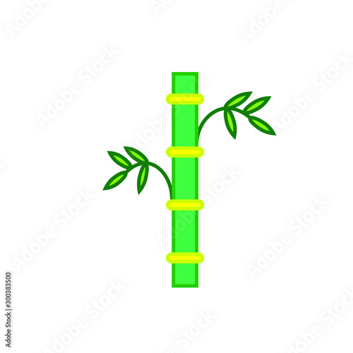 vector simple icon, shaped like a bamboo cane