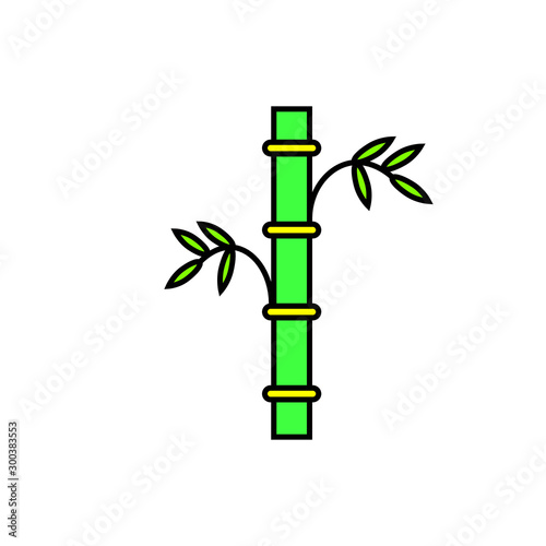 vector simple icon, shaped like a bamboo cane