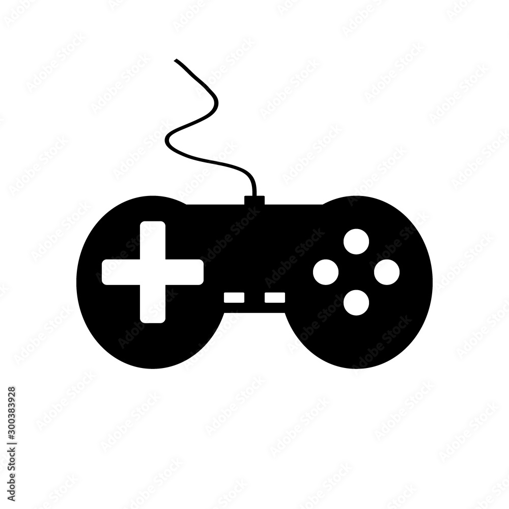 Game console icon on white. Game console icon on white.