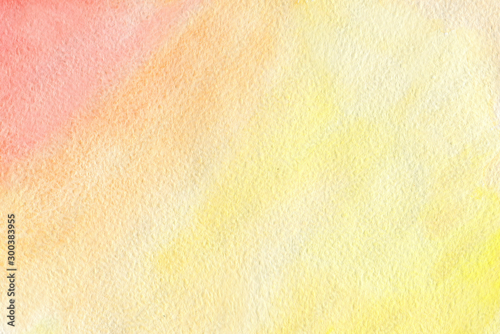 Fototapeta premium Abstract orange yellow red pastel watercolor textured background