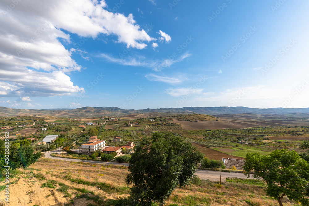 Beautiful View from Barrafranca, Enna, Sicily, Italy, Europe