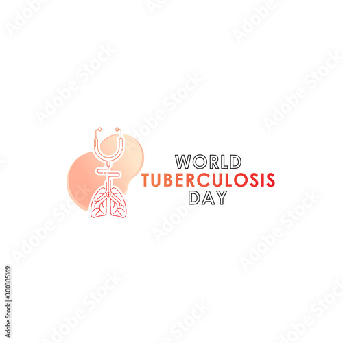 World Tuberculosis Day - Vector logo poster banner illustration of World Tuberculosis Day on March 24th. Lungs Health care awareness campaign. isolated on white background.