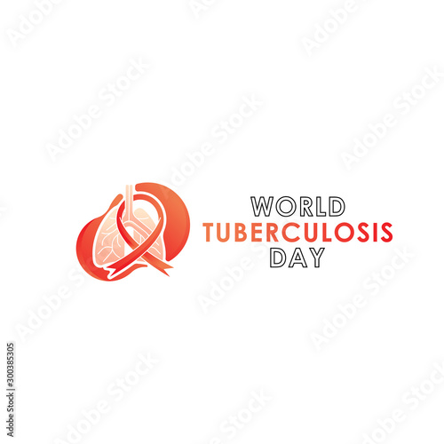 World Tuberculosis Day - Vector logo poster banner illustration of World Tuberculosis Day on March 24th. Lungs Health care awareness campaign. isolated on white background.