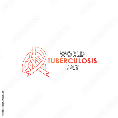 World Tuberculosis Day - Vector logo poster banner illustration of World Tuberculosis Day on March 24th. Lungs Health care awareness campaign. isolated on white background.