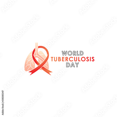 World Tuberculosis Day - Vector logo poster banner illustration of World Tuberculosis Day on March 24th. Lungs Health care awareness campaign. isolated on white background.