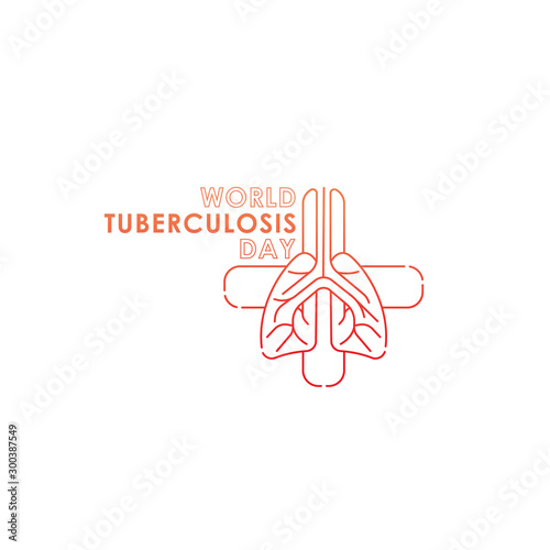 World Tuberculosis Day - Vector logo poster banner illustration of World Tuberculosis Day on March 24th. Lungs Health care awareness campaign. isolated on white background.