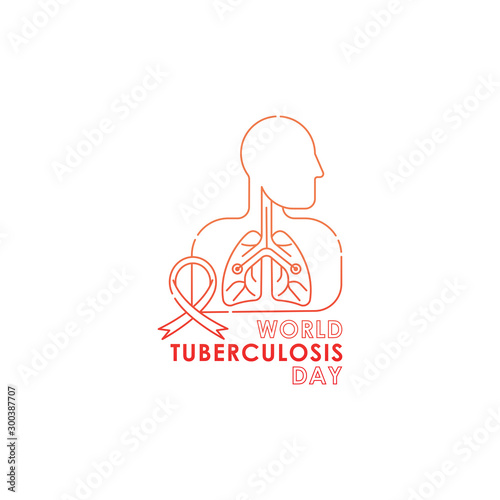 World Tuberculosis Day - Vector logo poster banner illustration of World Tuberculosis Day on March 24th. Lungs Health care awareness campaign. isolated on white background.