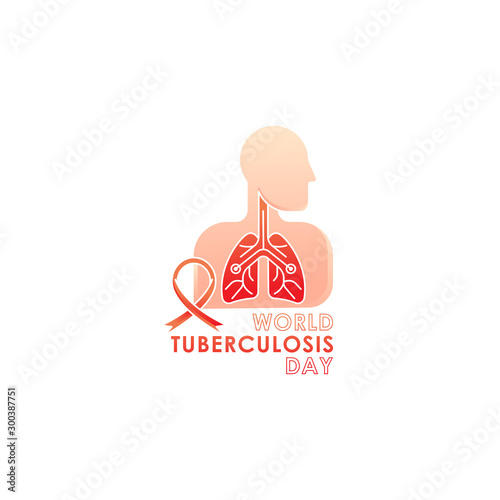 World Tuberculosis Day - Vector logo poster banner illustration of World Tuberculosis Day on March 24th. Lungs Health care awareness campaign. isolated on white background.
