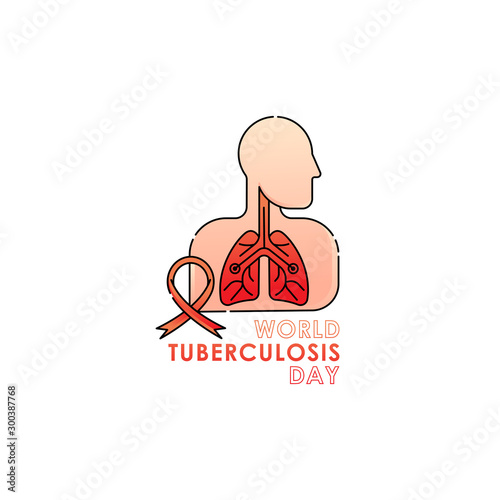 World Tuberculosis Day - Vector logo poster banner illustration of World Tuberculosis Day on March 24th. Lungs Health care awareness campaign. isolated on white background.