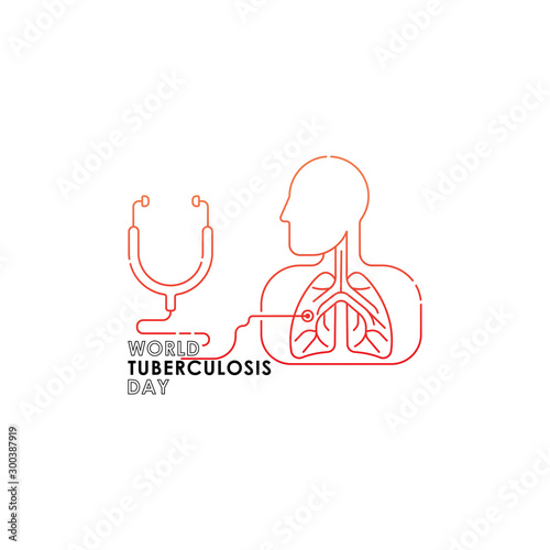 World Tuberculosis Day - Vector logo poster banner illustration of World Tuberculosis Day on March 24th. Lungs Health care awareness campaign. isolated on white background.
