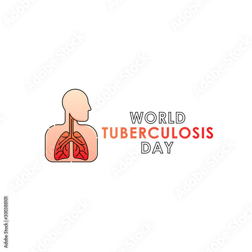 World Tuberculosis Day - Vector logo poster banner illustration of World Tuberculosis Day on March 24th. Lungs Health care awareness campaign. isolated on white background.