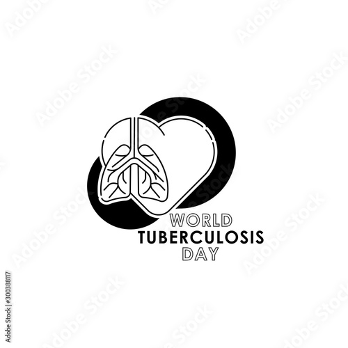World Tuberculosis Day - Vector logo poster banner illustration of World Tuberculosis Day on March 24th. Lungs Health care awareness campaign. isolated on white background.