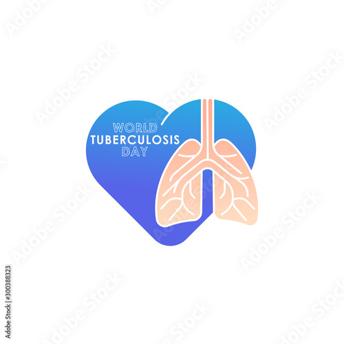World Tuberculosis Day - Vector logo poster banner illustration of World Tuberculosis Day on March 24th. Lungs Health care awareness campaign. isolated on white background.