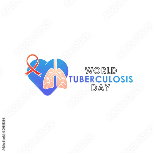World Tuberculosis Day - Vector logo poster banner illustration of World Tuberculosis Day on March 24th. Lungs Health care awareness campaign. isolated on white background.