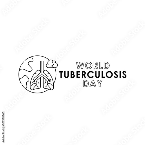 World Tuberculosis Day - Vector logo poster banner illustration of World Tuberculosis Day on March 24th. Lungs Health care awareness campaign. isolated on white background.