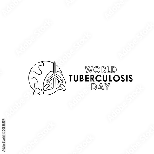 World Tuberculosis Day - Vector logo poster banner illustration of World Tuberculosis Day on March 24th. Lungs Health care awareness campaign. isolated on white background.