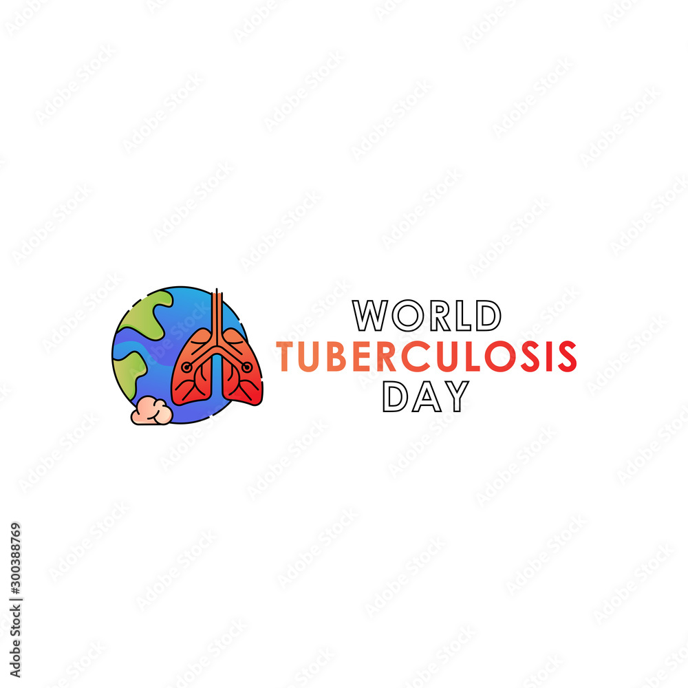 World Tuberculosis Day - Vector logo poster banner illustration of World Tuberculosis Day on March 24th. Lungs Health care awareness campaign. isolated on white background.