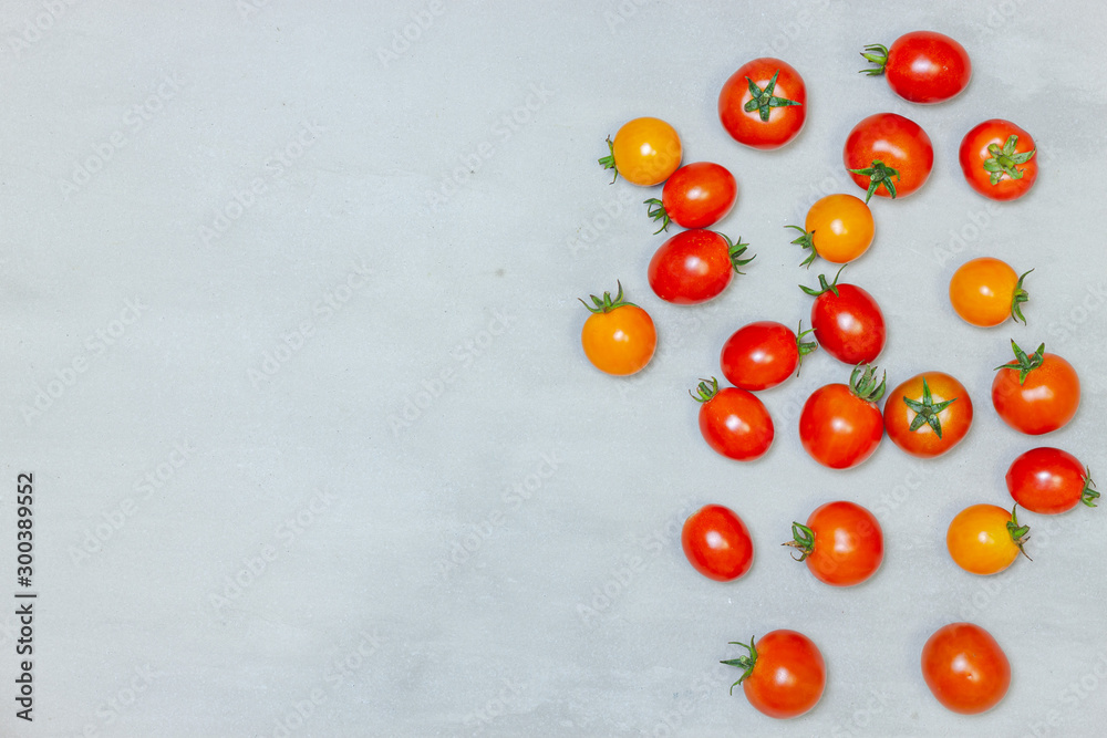 Red tomato. Top view.