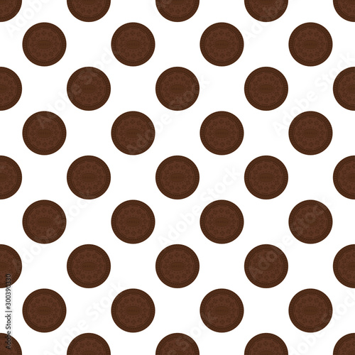 Illustration on theme big set identical biscuit, kit colorful pastry cookie