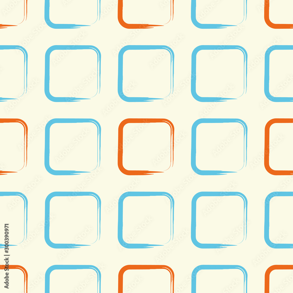Square pattern retro orange blue Square pattern retro orange blue
