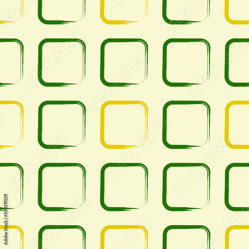 Square pattern retro green yellow