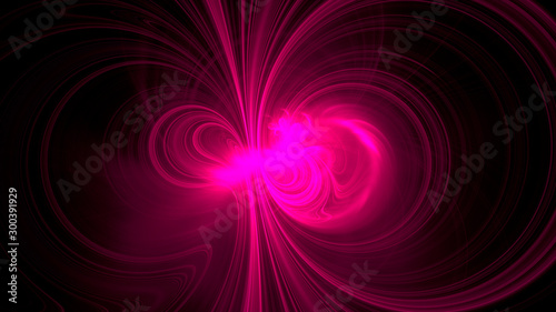 Flashing neon red rings abstract backround
