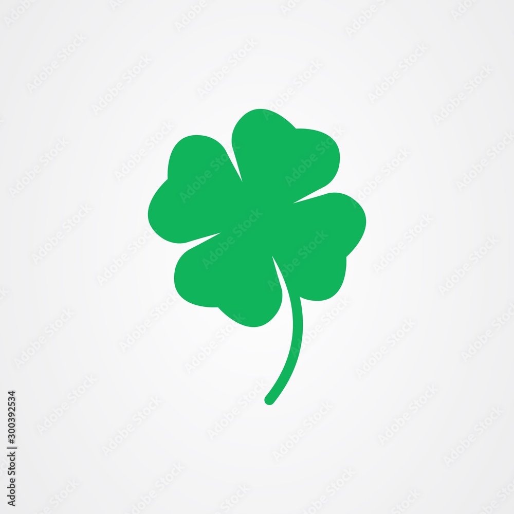 Fototapeta premium Four leaf clover icon vector, St Patricks day vector.