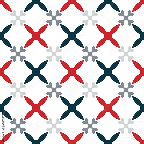 Bright seamless pattern with alternate geometric forms of cross.