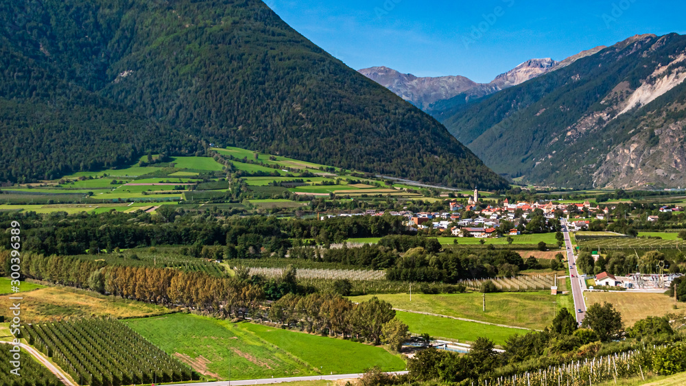 Beautiful alpine view near Schluderns, Vinschgau, South Tyrol, Italy