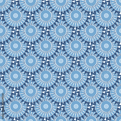 Vector Blue Overlapping Flowers on a White Background. Background for textiles, cards, manufacturing, wallpapers, print, gift wrap and scrapbooking.