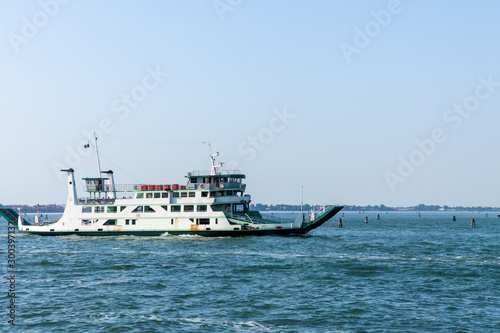 touristy travel by pleasure boat in blue sea © svetlana
