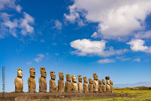 easter island rapa nui moai chile photo
