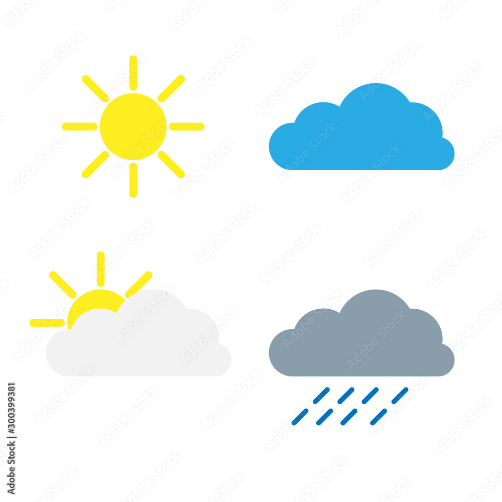 Modern weather icons set. Flat vector symbols on dark background. Modern weather icons set. Flat vector symbols on dark background.