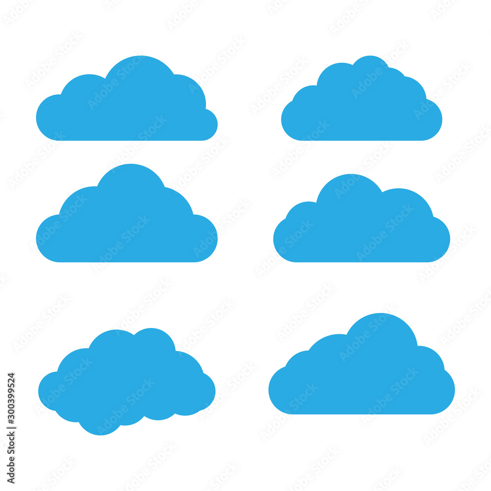 Clouds icon, vector illustration. Cloud symbol or logo, different clouds set