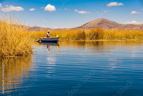 peru puno titicaca lake uros islands photo