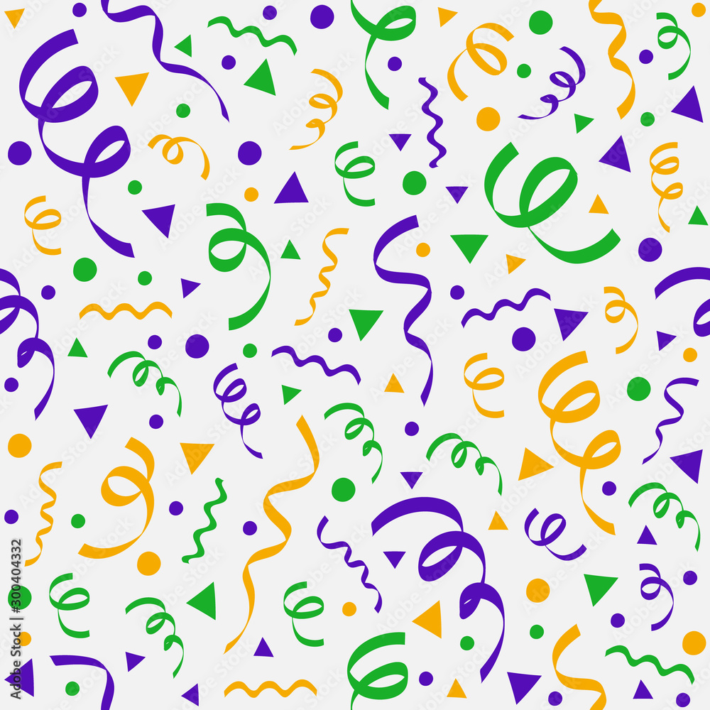 Carnaval Party - design of seamless texture and serpentines. Vector Carnaval Party - design of seamless texture and serpentines. Vector